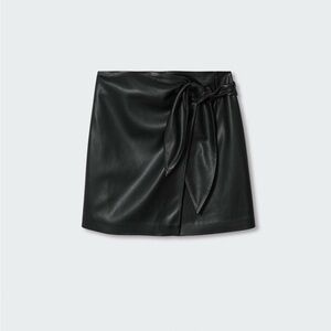 Mango Faux Leather Wrap Skirt Size Medium